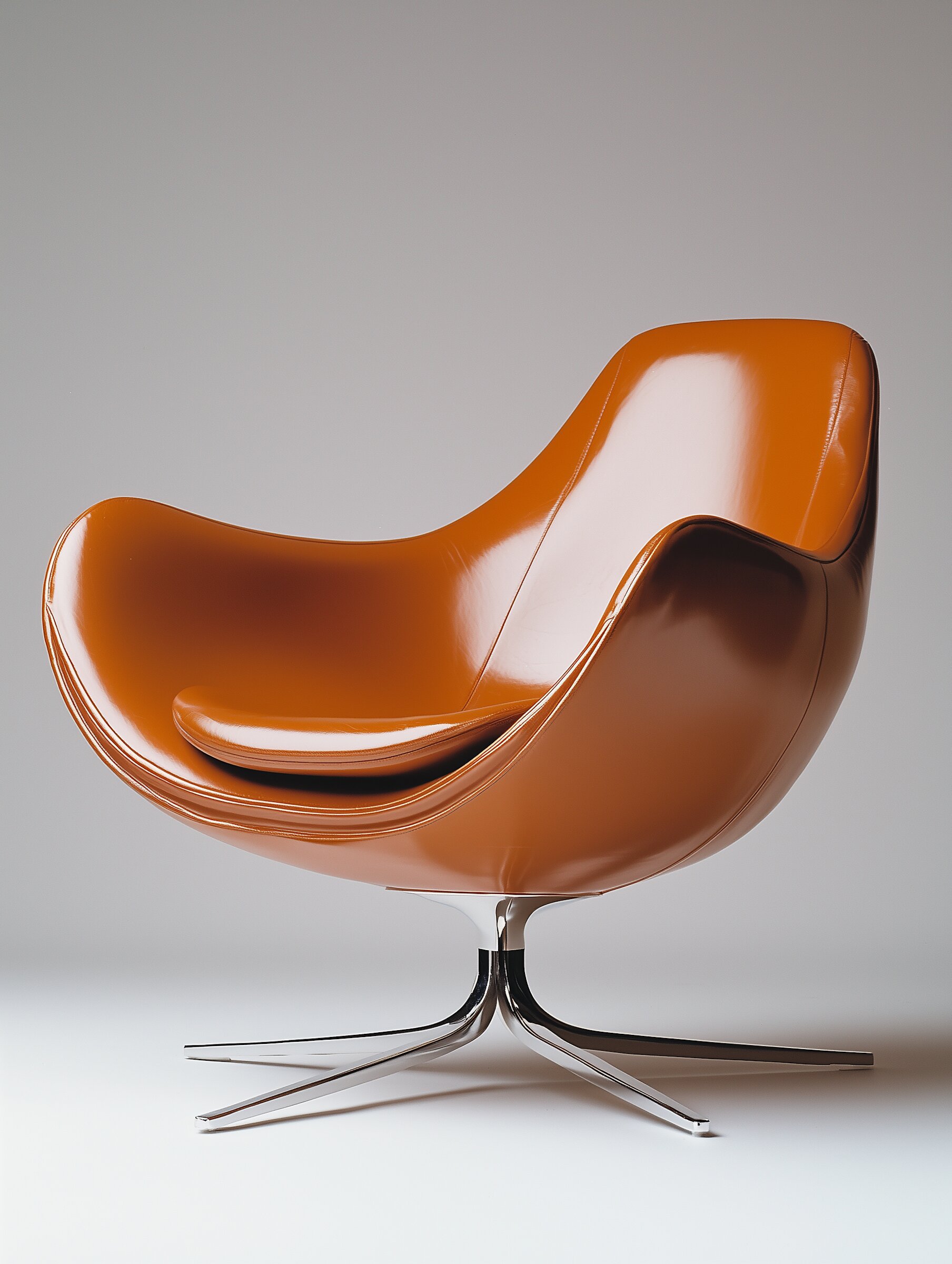 Cognac Swivel Chair – Image 2